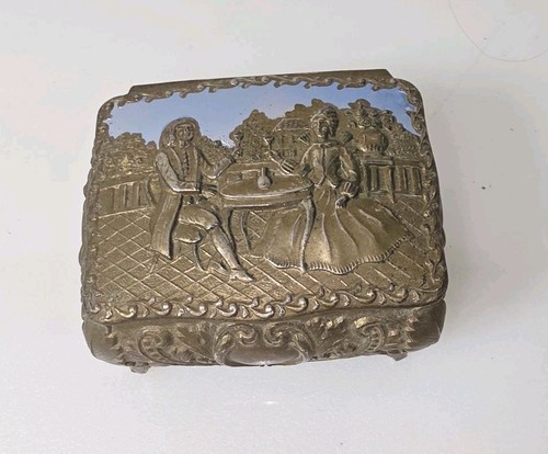 Vintage metal trinket box - vintage,