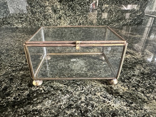 Vintage brass and - brass, glass