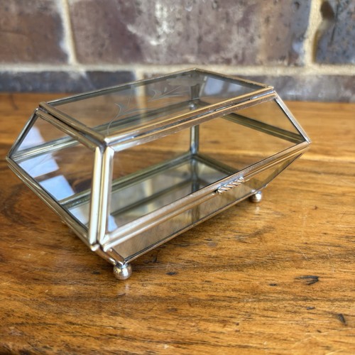 Vintage brass etched glass - vintage,