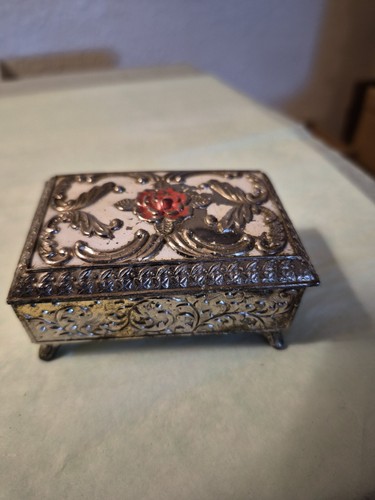 Vintage ornate footed metal - ornate,