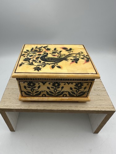 Vintage inlaid wood light - inlaid,