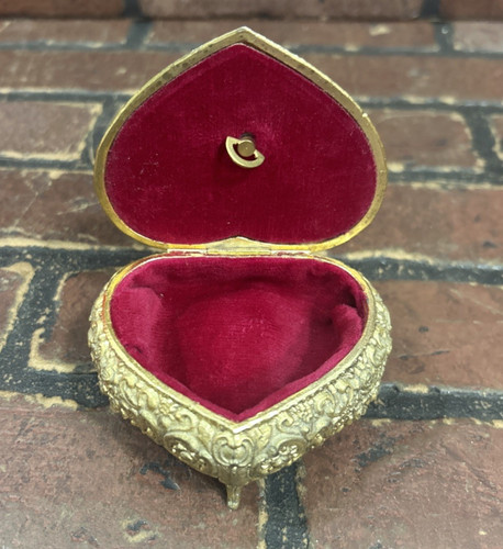 Vintage brass heart shaped - heart,